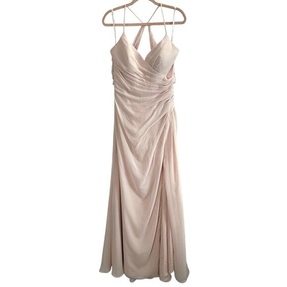 HAYLEY PAIGE OCCASIONS Formal Bridesmaid Dress Gown 5955 Blush - Sz 12 - NWT - Picture 3 of 10
